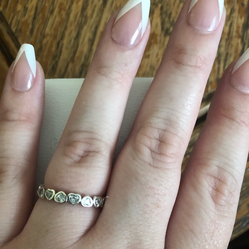 Pandora clear cz sterling silver heart infinity ring